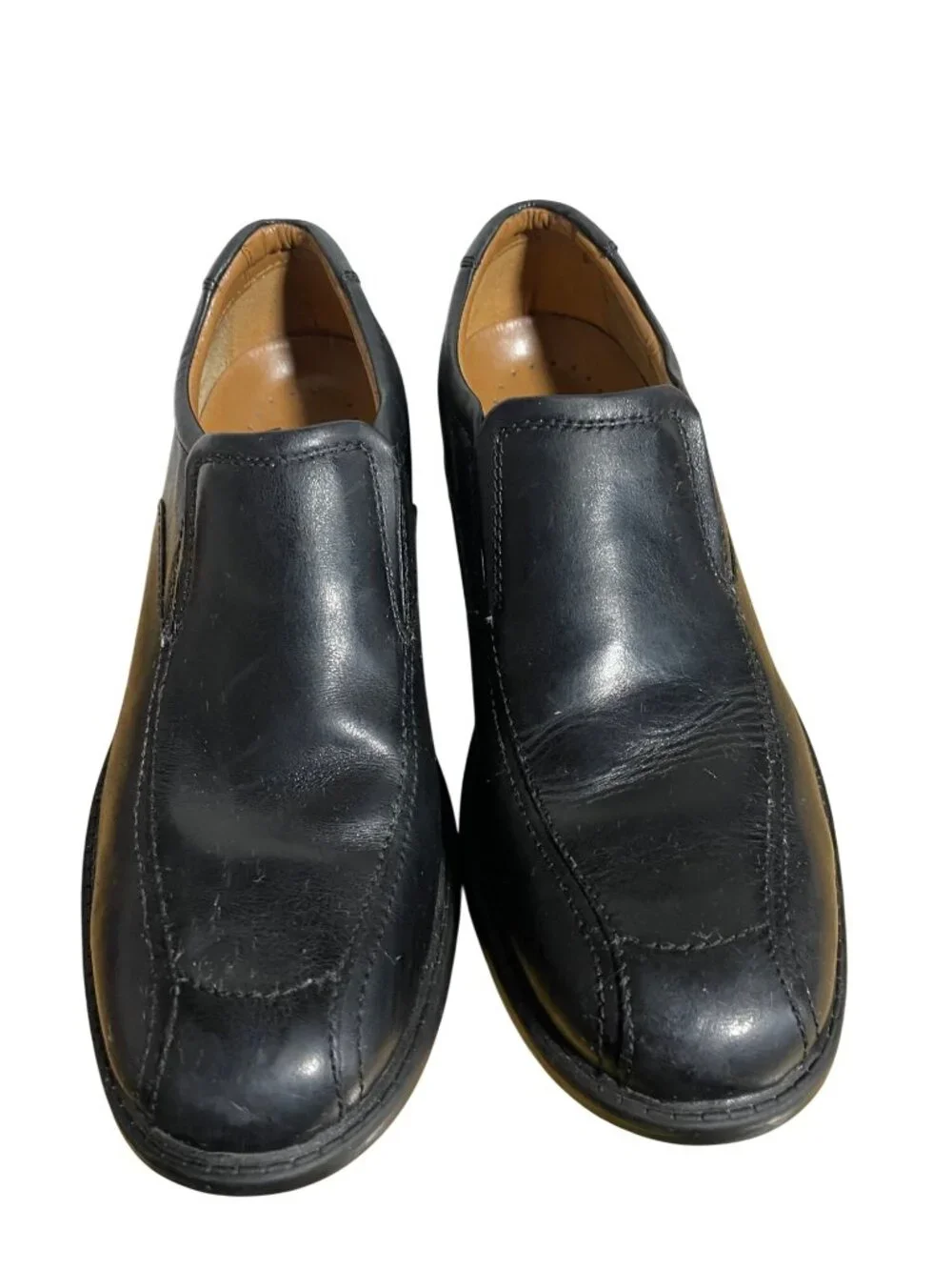 Clarks Mens Escalade Step Loafer Size 10.5 M Black Leather READ DESCRIPTION